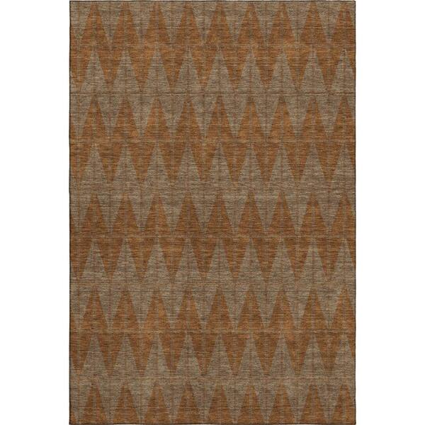 Mayfield Premium Machine Washable Abstract AMF2415 Paprika 10 ft. x 14 ft. Area Rug