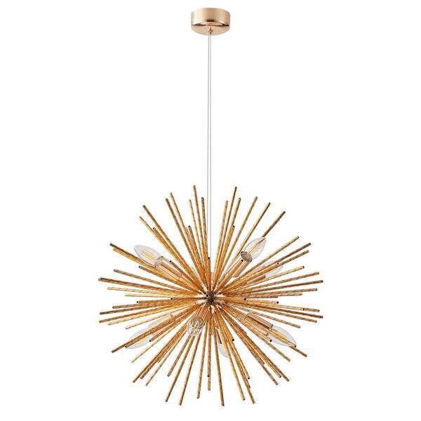 aiwen 8-Light Modern Gold Sputnik Chandelier Satellite Starburst Pendant Light Fixtures