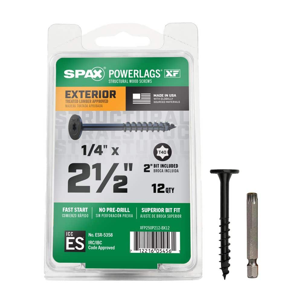 1/4 in. x 5 in. Black Powerlags XF Exterior T40 T-Star Pancake Head Structural Wood Lag Screws (50-Piece) price history on PriceWatchPro