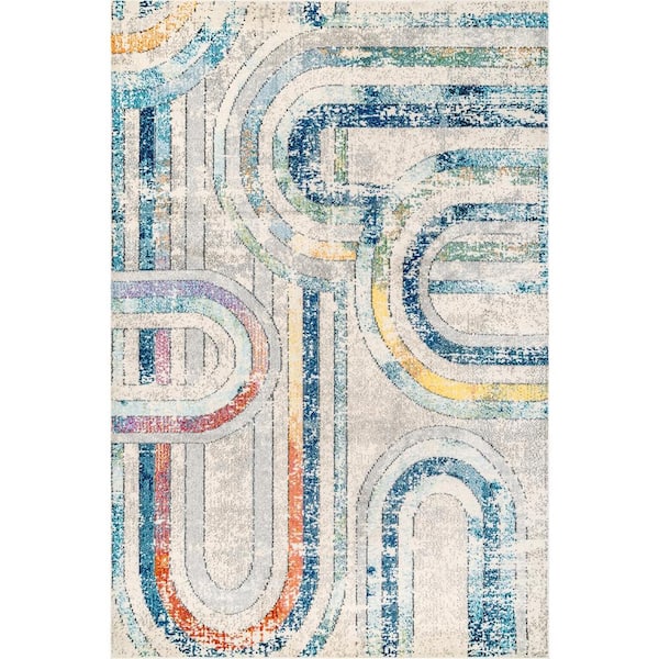 nuLOOM Livia Fading Rainbows Blue 7 ft. 10 in. x 11 ft. Area Rug