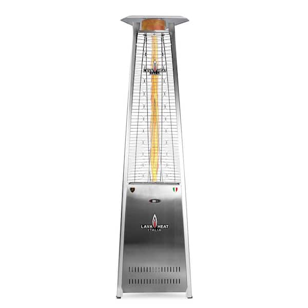 92 in. 66,000 BTU Stainless Steel Pyramid Flame Liquid Propane Patio Heater