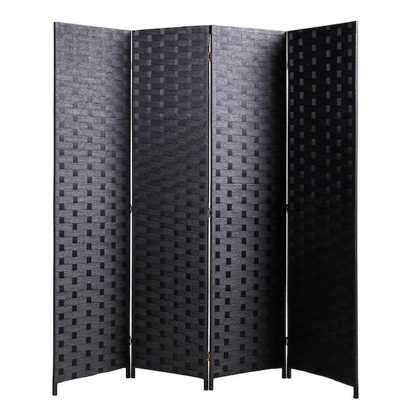 Aoibox 4Panel Freestanding Rope Paper and Wood Frame Room Divider