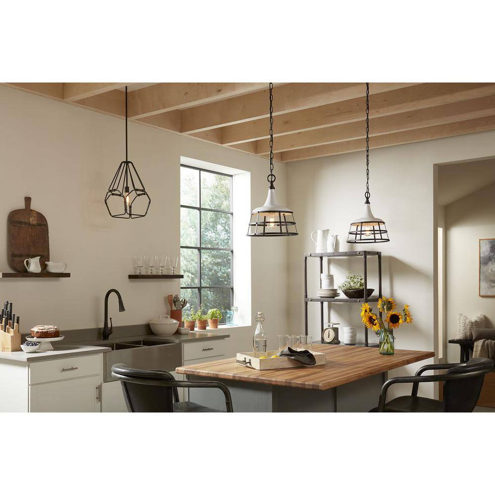 Ballinger 12.5" Matte Black Rustic Farmhouse Pendant Light