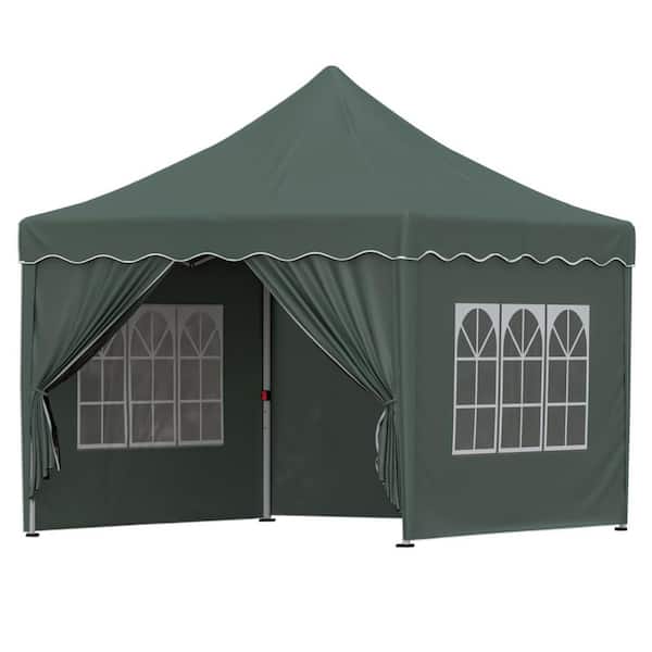 10 ft. x 10 ft. Pop Up Canopy Tent, Outdoor Canopy Event Tent with Stakes, Ropes