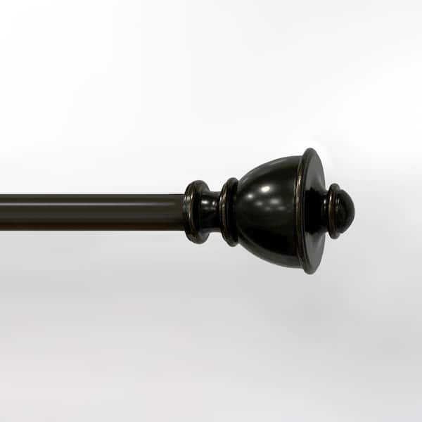 28 in.-48 in. Adjustable Single Curtain Rod 5/8 in. Dia. in Oil Rubbed Bronze with Decorative Urn Finials