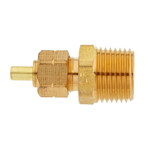 90101 Male Connector, Compression Fitting, Brass, 3/16 x 1/8