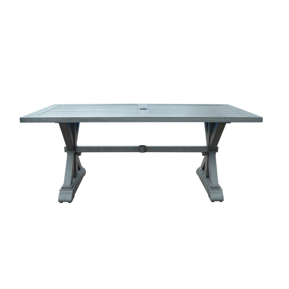 Lamphere 29.50 in. Dark Grey Rectangular Aluminum Outdoor Patio Dining Table