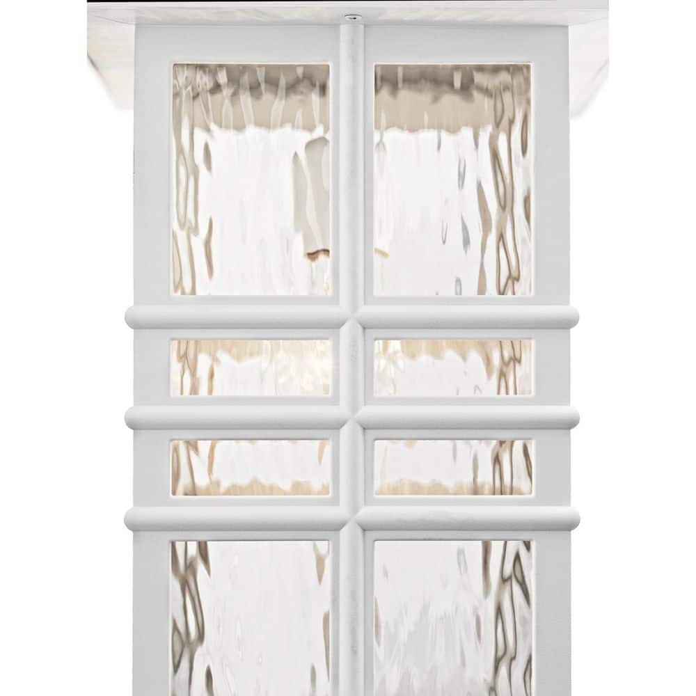 Beacon Square 12" White Outdoor Wall Lantern with Clear Hammered Glass