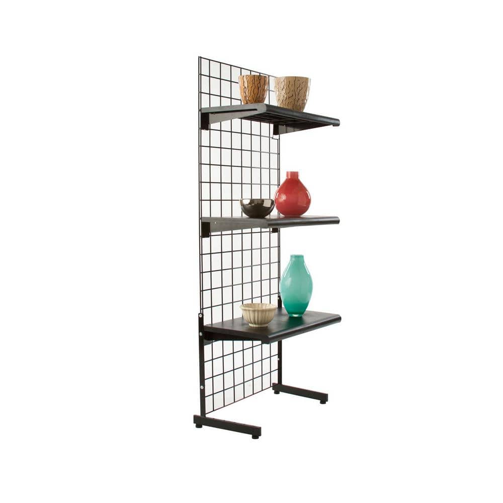 19-1/4 in. H x 12-3/4 in. L Black L-Shaped Leg for Freestanding Gridwall Panel (Pack of 12) - 2