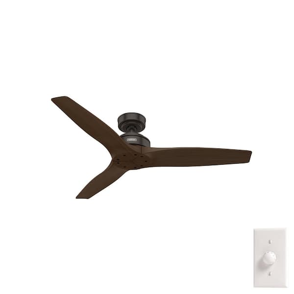 Hunter Woodfield 52 in. Indoor Noble Bronze Ceiling Fan with Wall Switch For Bedrooms