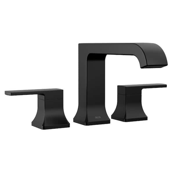 Delta Velum 2-Handle Deck Mount Roman Tub Faucet Trim Kit in Matte Black (Valve Not Included)