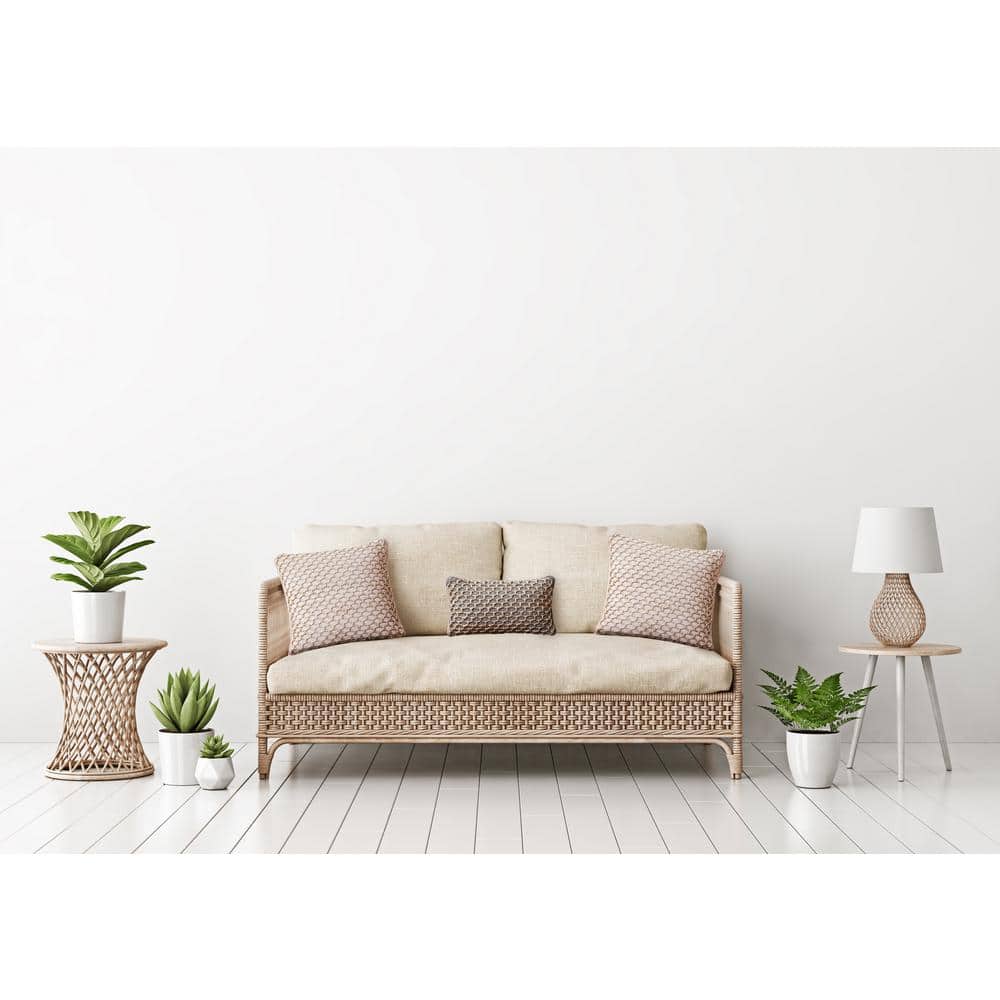 Coastal Brown and Gray Jute Accent Pillow with Rope Trim