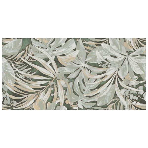 Merola Tile Parete Tropici Green 23-1/2 in. x 47 in. Porcelain Floor and Wall Tile (23.1 sq. ft./Case)