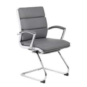 ExecutivePro 23 in. Width Standard Grey Faux Leather Guest Office Chair