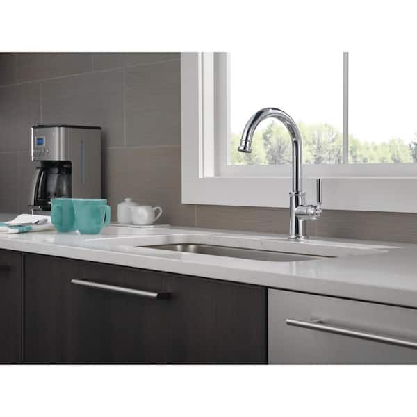 Westchester Single-Handle Standard Kitchen Faucet with Waterfall Spout in Chrome