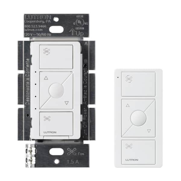 Lutron Caseta Smart Fan Speed Control and Remote Kit, White (CASETA-FAN-PICO)
