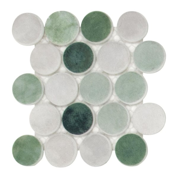 sunwings Concrete Green Hexagon 6 in. x 6 in. Backsplash.Recycled
