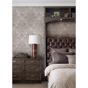 Anders Gold Damask Vinyl Non-pasted MetallicWallpaper