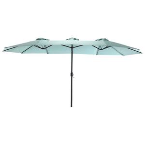 14.8 ft. Market Double Sided Patio Umbrella in Light Green
