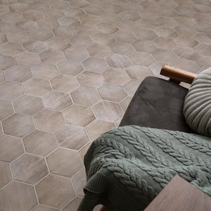 Retro Mini Hex Terra 7 in. x 8 in. Porcelain Floor and Wall Tile (11.16 sq. ft./Case)