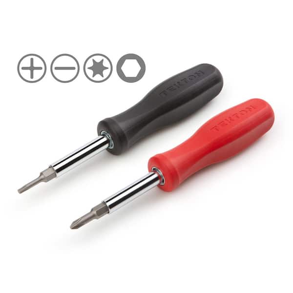 TEKTON 6-in-1 Screwdriver Set, 2-Piece (#1 to #2, 3/16 in. to 1/4 in. T10 - T25)