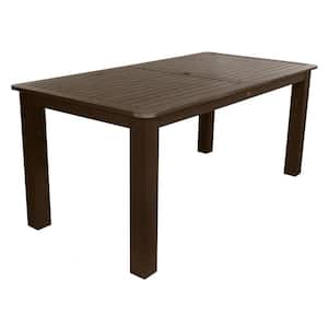 Rectangular Plastic Outdoor 42 in. x 84 in. Counter Height Dining Table in Weathered Acorn