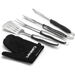 Black Cooking Accessory Grilling Tool Set (3-Piece)