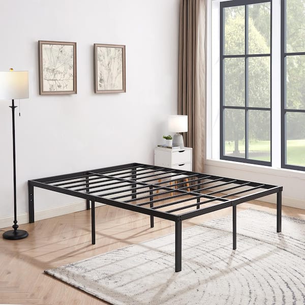 Vecelo Tall Bed Frames Black, Metal Frame Queen Platform Bed With Heavy  Duty Platform And Steel Slat, Easy Assembly, Noise Free Khd-Lt-Q04L - The  Home Depot