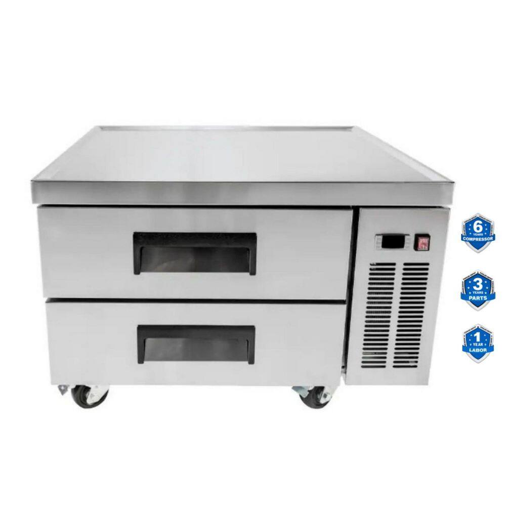 48 in. W 9.6 cu. ft. Commercial Chef Base Refrigerator Cooler in Stainless Steel