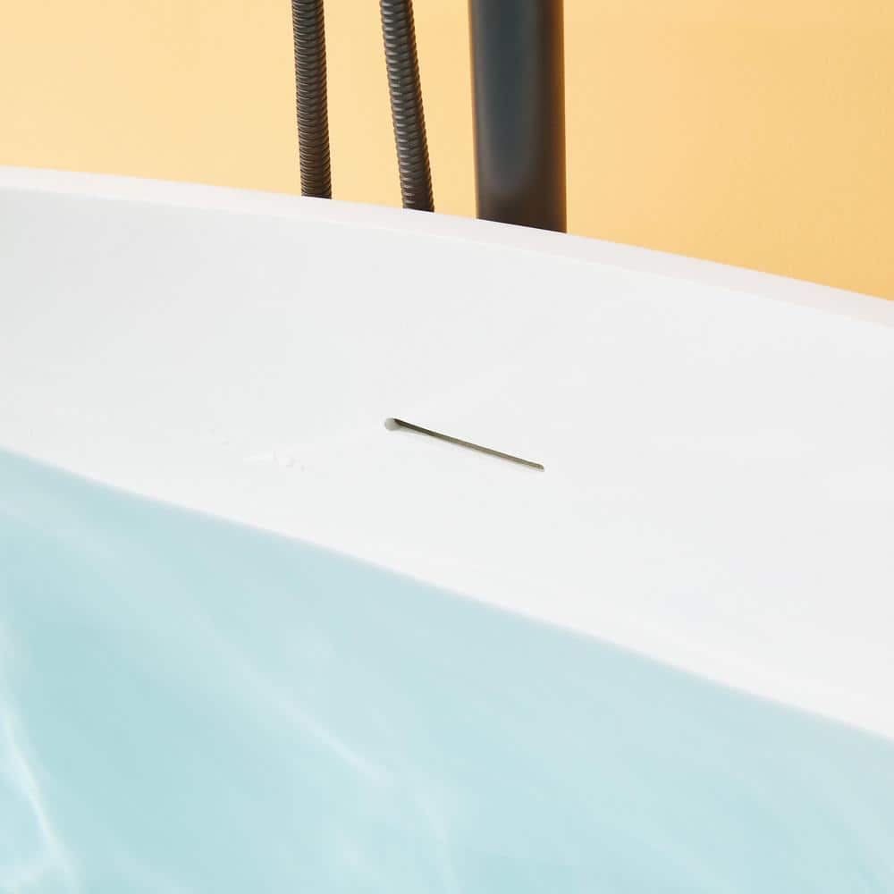 63'' White Acrylic Freestanding Soaking Bathtub