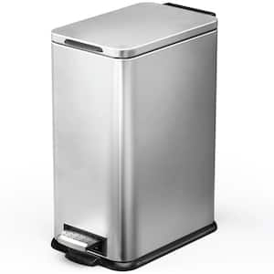 4.4 Gal. Stainless Steel Step-On Kitchen Trash Can with Soft Close Lid and Slim Shape