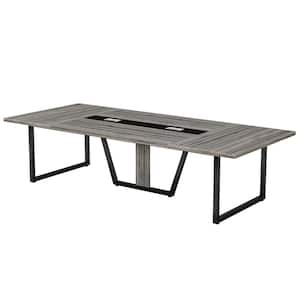 Capen 94.5 in. Retangular Gray Wood Conference Table 8 ft. Business Style Training Table Desk for Office Conference Room