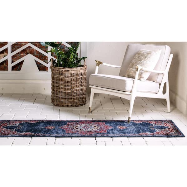 Unique Loom Utopia Helios Navy Blue 2' 0 x 6' 0 Runner Rug