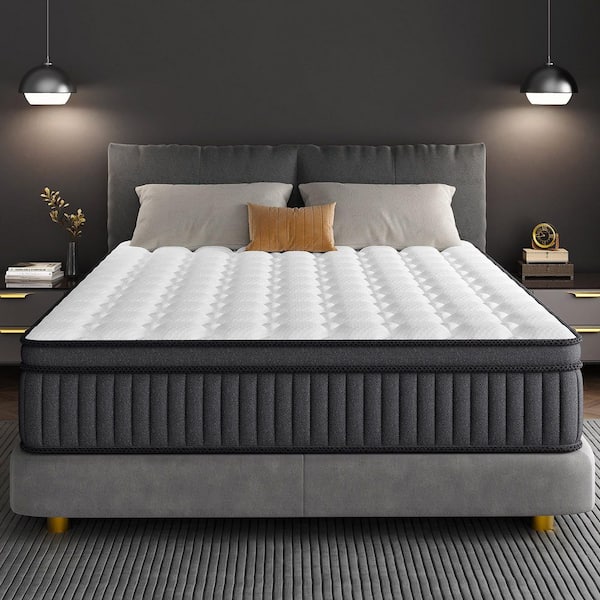 Queen Medium Hybrid 10 in. Bed-in-a-Box Mattress Set with Certipur-US Certified, Edge Support, Single Pocket Springs