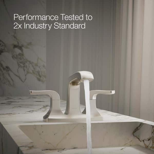 KOHLER Rubicon 4 in. Centerset Double Handle Bathroom Faucet