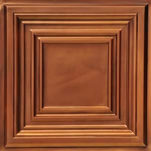 Washington Square Aged Copper 2 ft. x 2 ft. PVC Glue Up or Lay In Ceiling Tile (40 sq. ft./case)