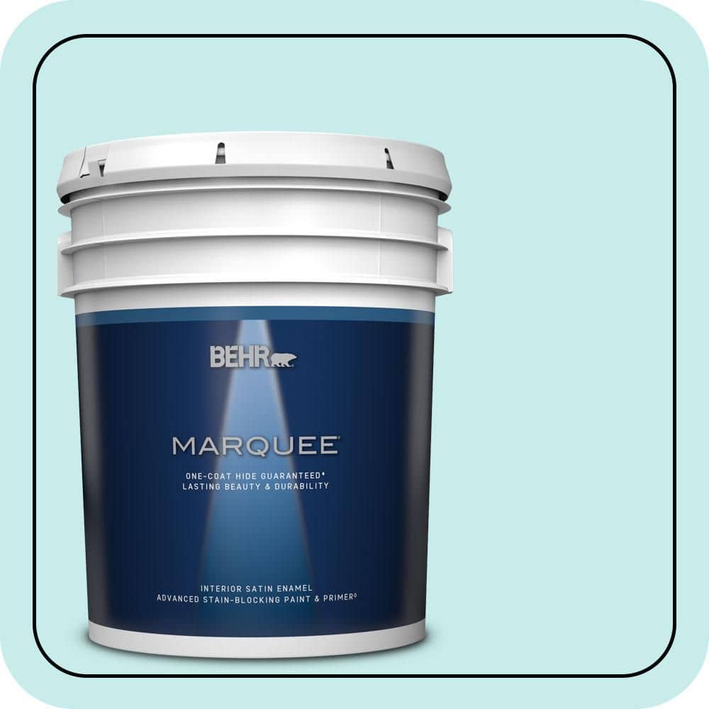 5 gal. #P460-1 Morning Sky Satin Enamel Interior Paint & Primer product image for price tracking