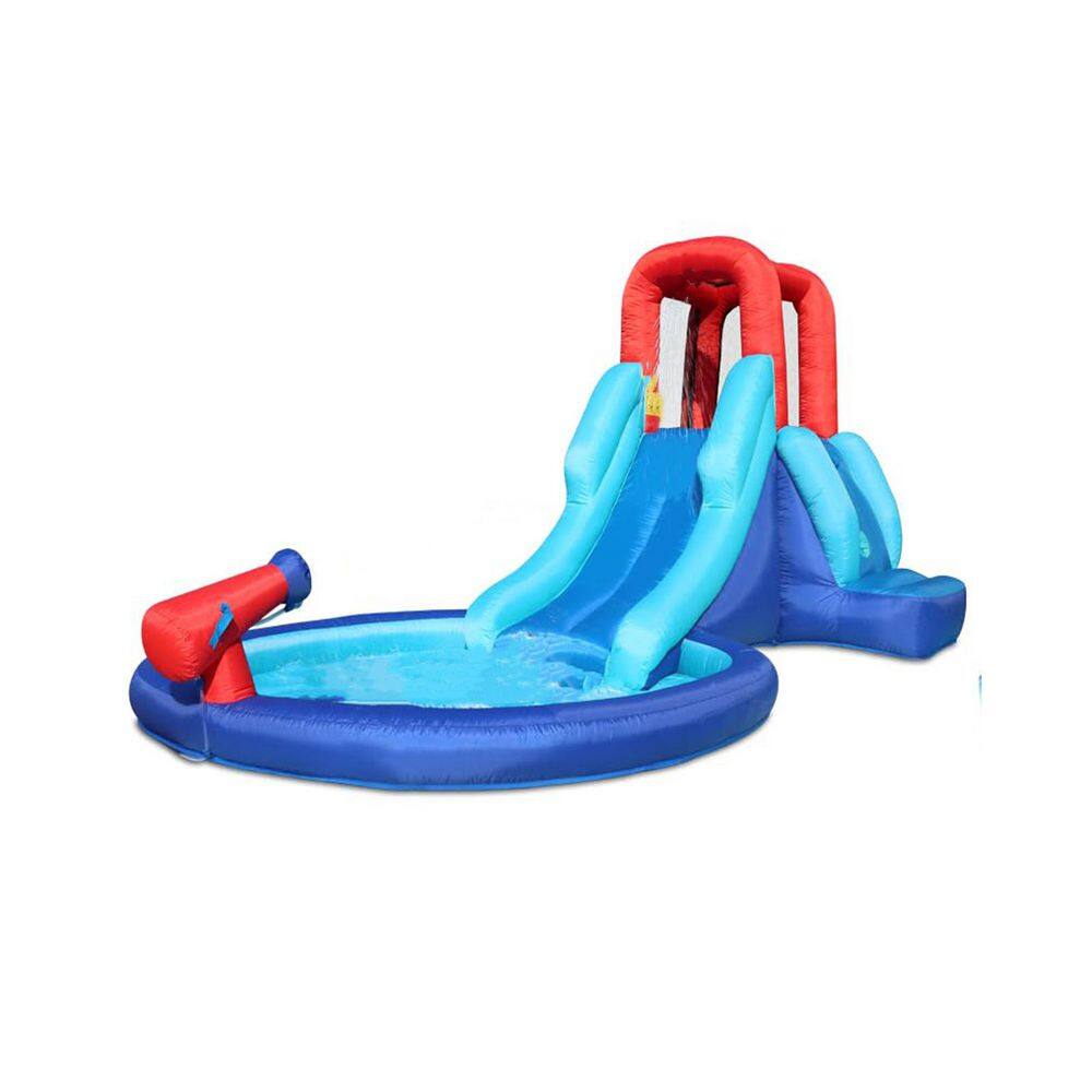 Inflatable Waterslide with Bounce House, Indoor/Outdoor Swing Set with Slide, Water Gun and Splash Pool, Blue price history on PriceWatchPro