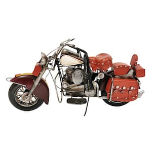 Red 16 x 5.5 x 8.75 in. Burgundy Motorcycle Metal Model