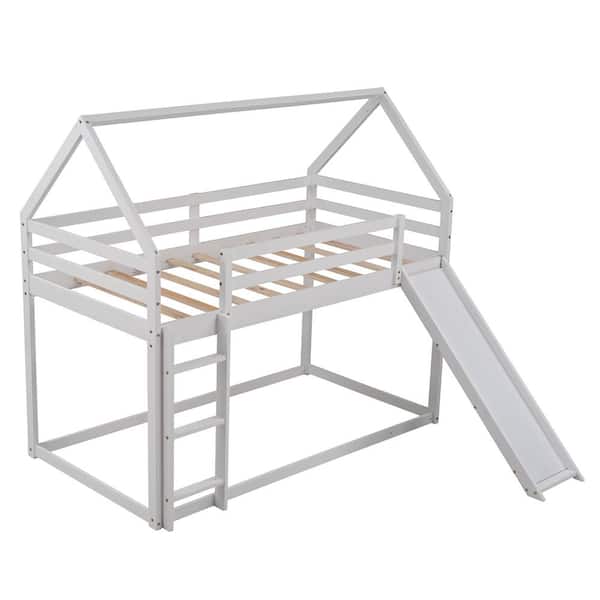 JASMODER 41.6 in. W White Twin Frame Platform Bed