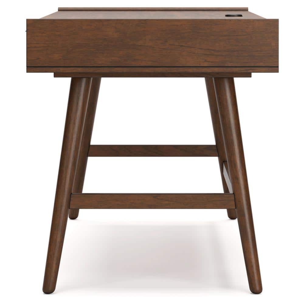 Lyncott 60" Brown Wood Home Office Desk with Drawers