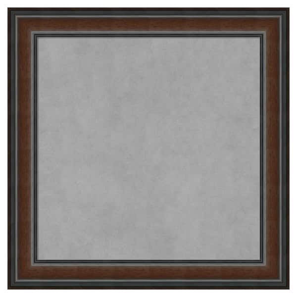 Amanti Art Cyprus Walnut 25 in. x 25 in. Framed Magnetic Board