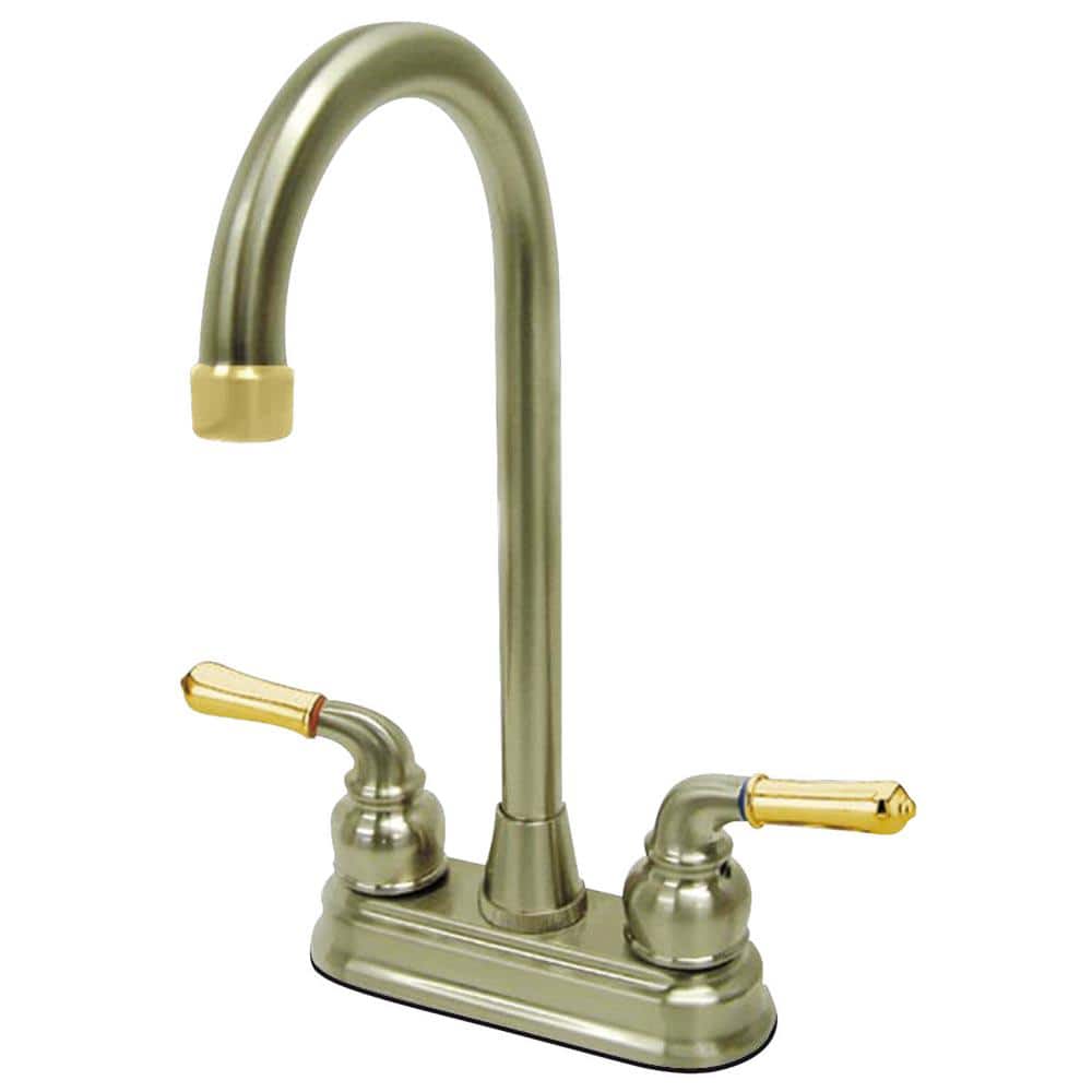 Kingston Brass Magellan 2Handle Deck Mount Gooseneck Bar Prep Faucets