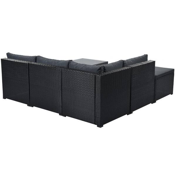 soria outdoor 6 piece rattan sectional