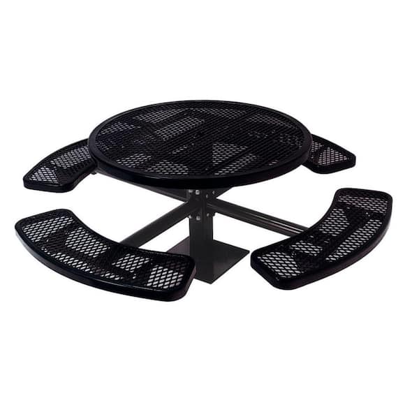 Ultra Play 46 in. Diamond Black Commercial Park Round Table Surface Mount