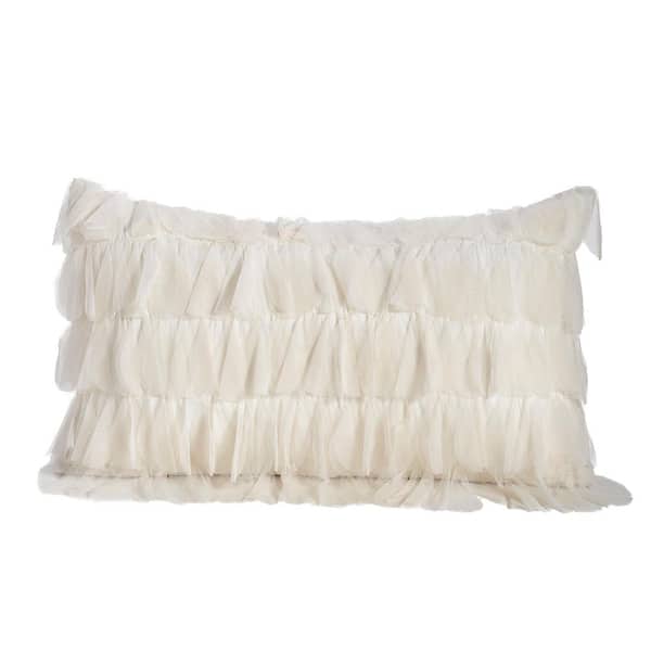 Couture Dreams Chichi Ivory Cascading Tulle Petal Decorative Throw