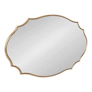 Medium Oval Gold Beveled Glass Classic Mirror (36 in. H x 24 in. W)