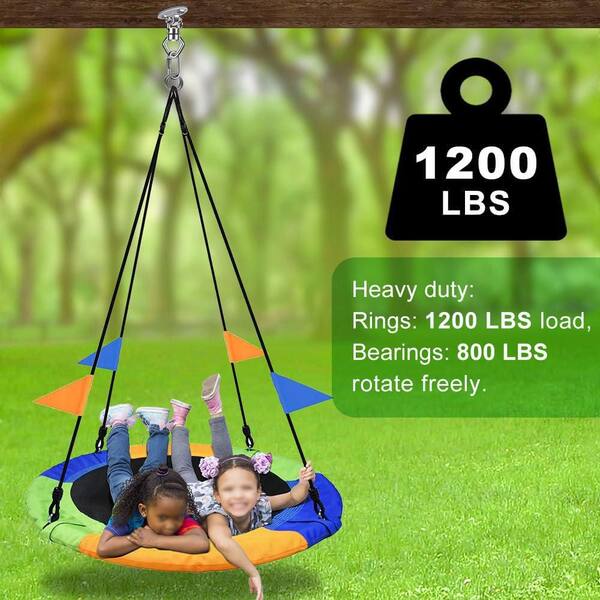 Heyous 2 Set M8 Stainless Steel Ceiling Hook With Rhombic Base Plate & Snap Hook - For Hammocks, Swings, Yoga Silks