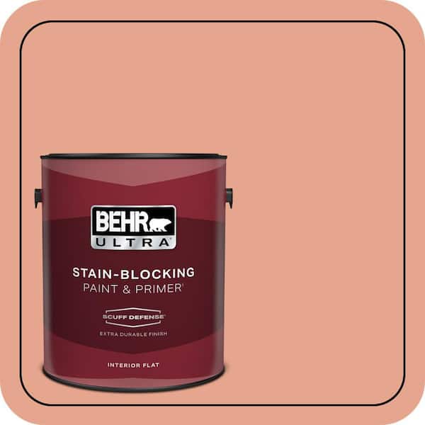 BEHR ULTRA 1 gal. #M180-4 Priceless Coral Extra Durable Flat Interior Paint & Primer