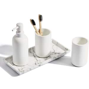  White Bathroom Accessory Set 5PCS, Ceramic Bathroom Accessories  Set, Classic Design Bathroom Accessories Sets Complete, Home Apartment  Modern Bathroom Decor Vanity Countertop, ANTIS'S HOME : Home & Kitchen